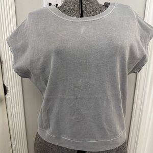 Women's Urban Dazy Washed Gray Short Sleeve Crewneck Cropped Top Small
